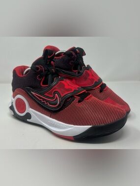 Nike KD Trey 5 X University Red Mesh & Black Velcro Athletic Sneakers Basketball